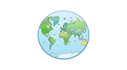 Fototapeta premium A colorful illustration of the Earth from space showing continents and oceans