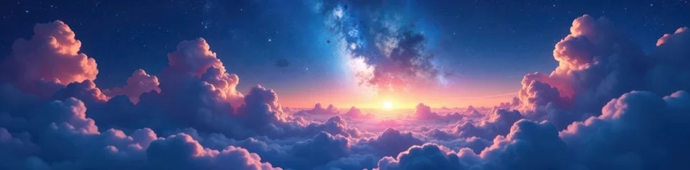 Vast, starlit sky  swirling clouds drift across celestial canvas , stars, dark sky, cloudy © ทุติยาภรณ์ หงษา