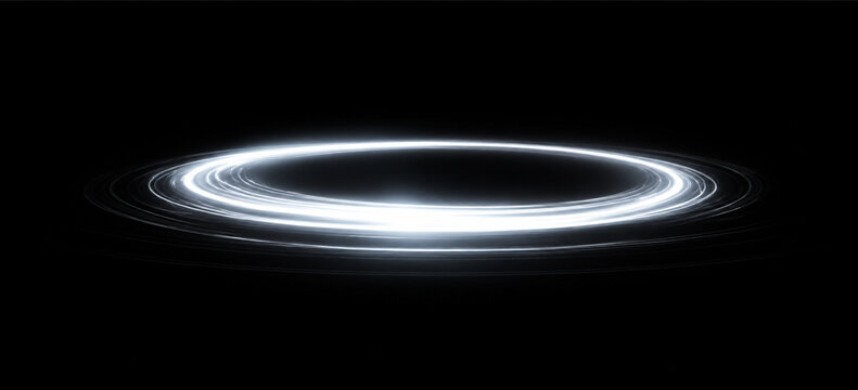 Blue glowing lens flare PNG overlay with radiant circular optical halo