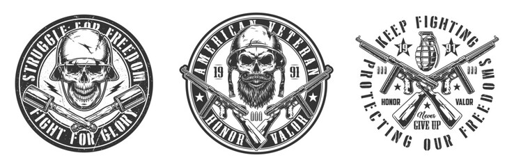 Fototapeta premium Military logos with symbols