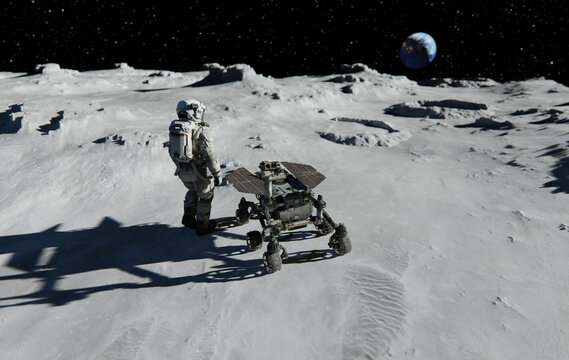 Astronut on the surface of the moon