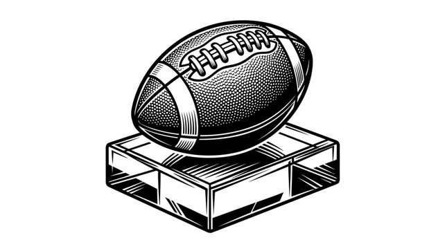 American Football on Wooden Crate.
