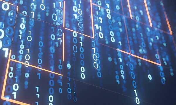 Abstract Binary Code Background for Digital Transformation and Data Technology