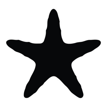 Starfish silhouette vector illustration icon on white background.
