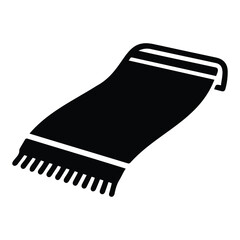 Textile fabric blanket or rug throw icon in simple black style. © Most Anowara
