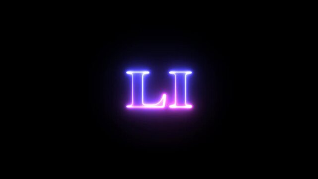 Multi colored inscription roman numerals LI with light colored spots floating inside looped alpha channel at the end. 4K footage download