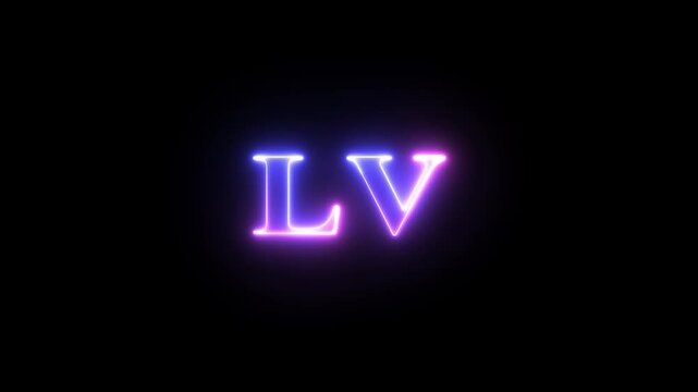 Multi colored inscription roman numerals LV with light colored spots floating inside looped alpha channel at the end. 4K footage download
