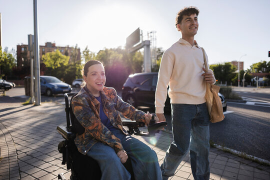 Partners walking together, promoting inclusion and accessibility