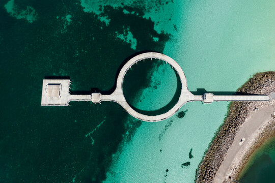 Jetty with a circle section. Whyalla. South Australia.