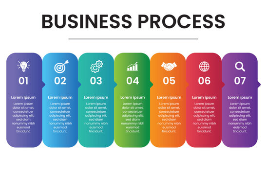 Modern Business Process Infographic Template with Five Steps Editable Vector