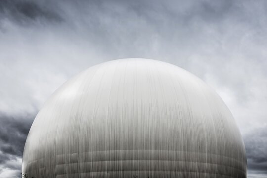 Radarstation, antennas der earth station Raisting, Upper Bavaria, Bavaria, Germany