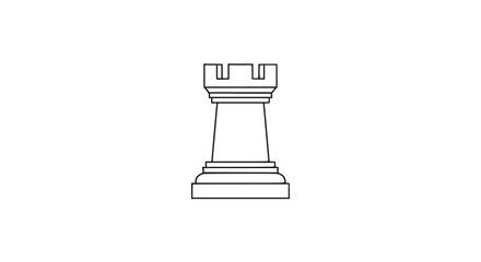 Minimalist Chess Rook Icon © illustration 