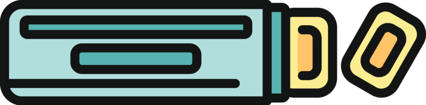 Light blue pack of chewing gum with rectangular mints, an isolated flat vector icon