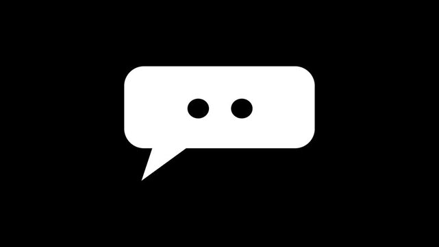 Simple style thought or speech bubble animation. Chat, speech bubble icon animation on green background 4K video


