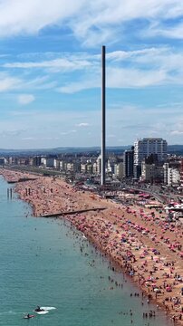 Brighton Beach and i360 Tower 4K Aerial Drone Footage