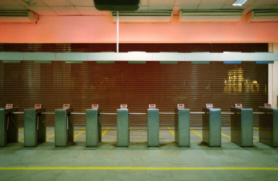 Empty Transit Turnstiles
