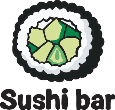 suchi logo vector illustration cute hand drawn 