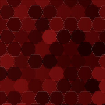 Red hexagon pattern, geometric background, dark red hexagons, abstract texture