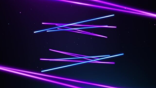 Blue and Pink Neon Horizontal Lines, Alpha Chanel Loop Background