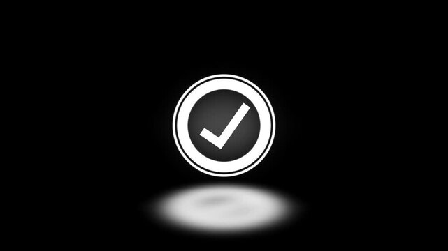 Electronic compliance verification checklist concept and quality control validation management. positive affirmations and approved actions animation on black background.
