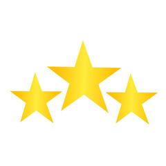 Fototapeta premium Three Gold Star Rating on White Background