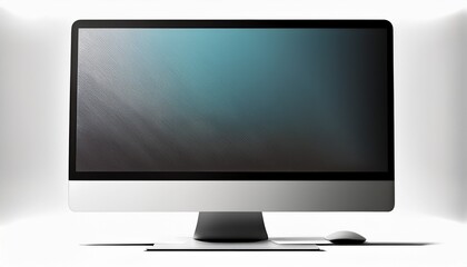 Fototapeta premium desktop computer screen mockup of isolated cutout object with shadow on white background