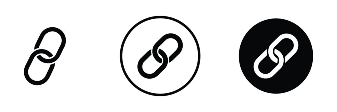 Link Icon Set Vector Illustration Representing Internet URL Webpage Chain Browser External Link Hyperlink and Navigation with Editable Stroke