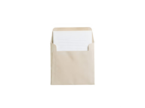 Open Cream Envelope Containing a Blank White Letter for Professional Correspondence and Personal Stationery Mockup
