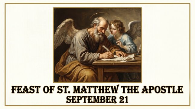 Saint Matthew the Apostle, angel, writing, feast day, September 21