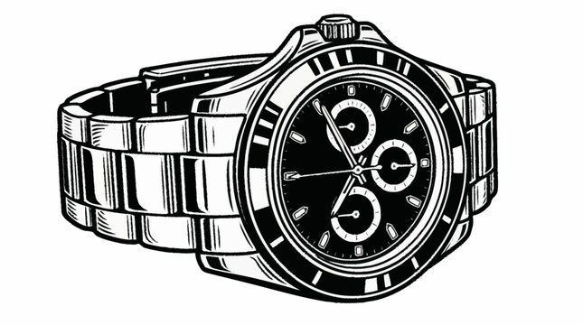 Luxury Watch with Metal Band.