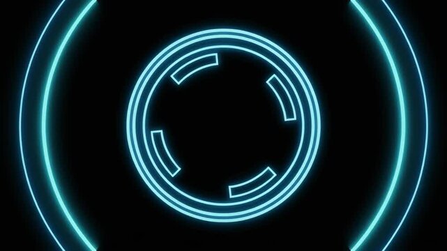 Loading gif blue neon circular futuristic HUD interface animation