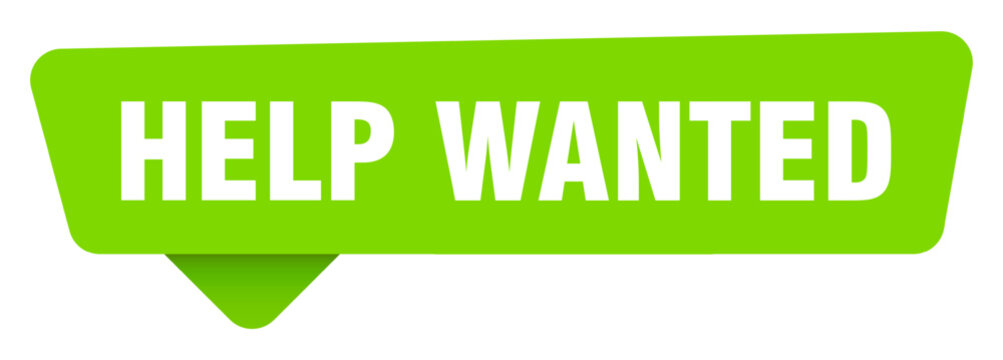 help wanted green sign isolated on transpatent background. help wanted sticker