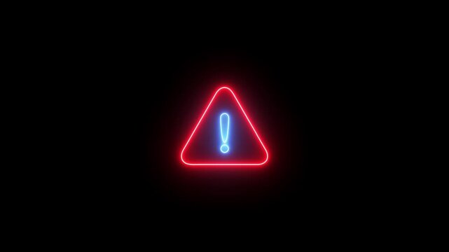 attention icon flat simple, Motion graphics of danger icon concept