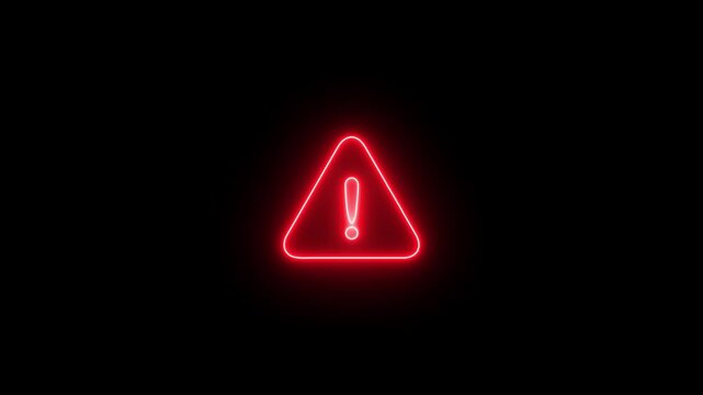 attention icon flat simple, Motion graphics of danger icon concept