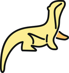 Sea lion or seal standing on hind flippers icon on white background © anatolir