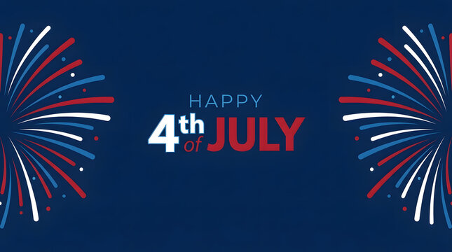 Happy 4th of July Celebration with Fireworks Display