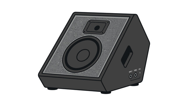 National Day of Rock &lsquo;n&rsquo; Roll Music Stage Monitor Speaker Illustration