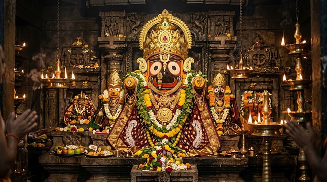 Divine deities of jagannath temple in puri, odisha