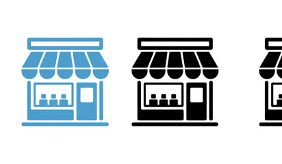 Obraz premium Minimalist shop storefront icons with different styles Vector