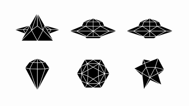 Geometric Abstract Shapes - 3D Wireframe Objects Collection