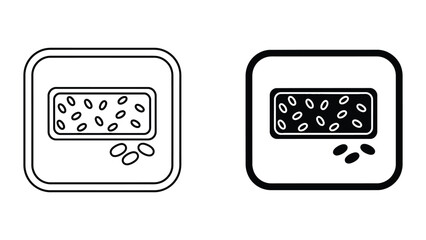 Delicious sushi roll with sesame seeds on a square plate vector © Freefire
