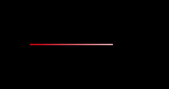 animated modern red and white loading bar on black background. Motion graphics of 0 to 100 loading concept