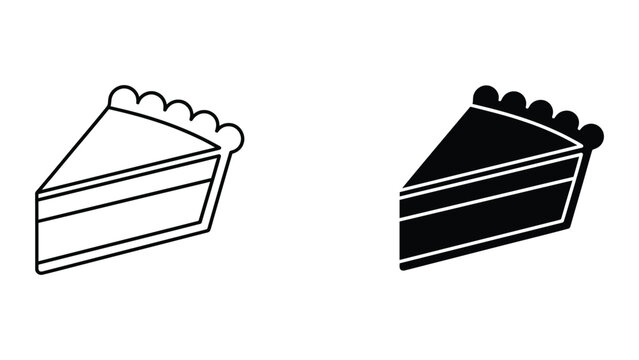 Slice of pie or cake vector icon set isolated on transparent background