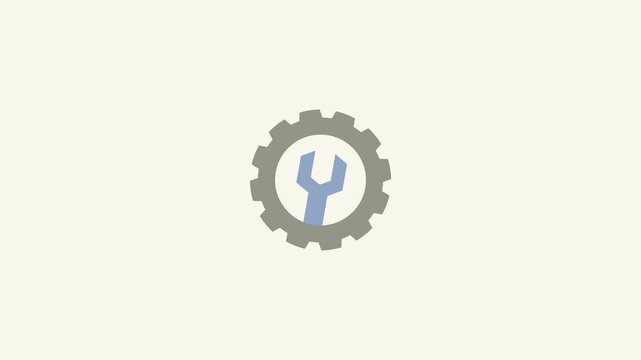 Setting animated cogwheel And wrench symbolizes maintenance and repair settings