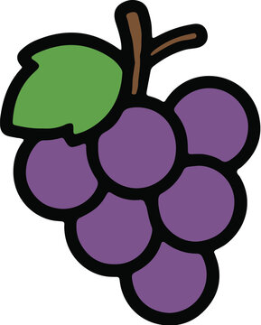 Cute Grape Cartoon Icon