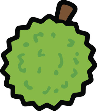 Cute Durian Cartoon Icon