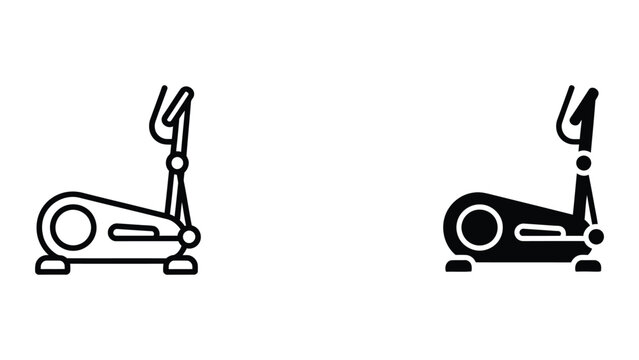 Vector elliptical machine outline and solid