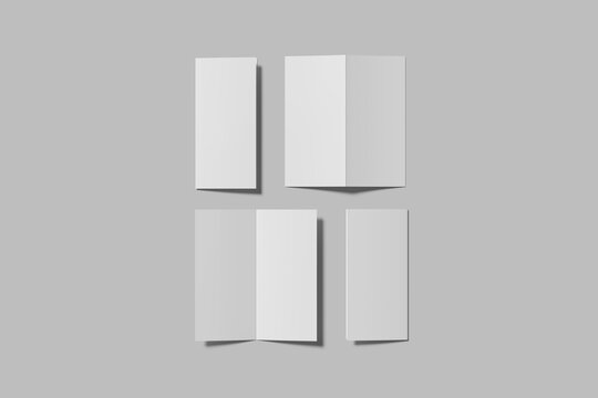 DL Bifold Brochure Blank Mockup 3D Render
