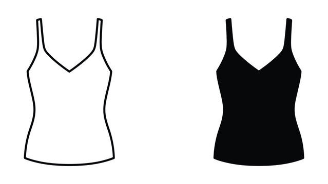 Stylish women camisole or tank top apparel vector icon