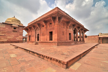 Fototapeta premium Jodha Bai Palace an architectural complex of the former Mughal capital west of Agra, India